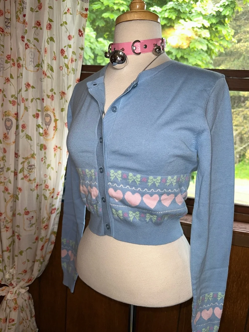 Dolls Kill • Sugar Thrillz Passion For You Intarsia Cute Pastel Cardigan Sweater